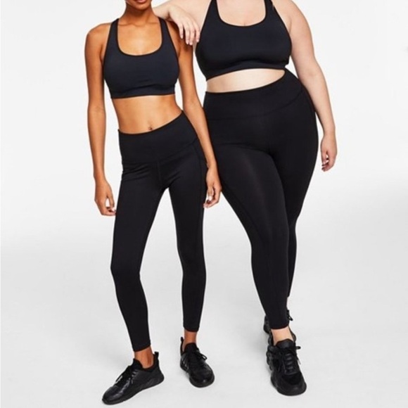 Women's Compression High-Waist Side-Pocket 7/8 Length Leggings, ID IDEOLOGY 1X - Picture 2 of 12